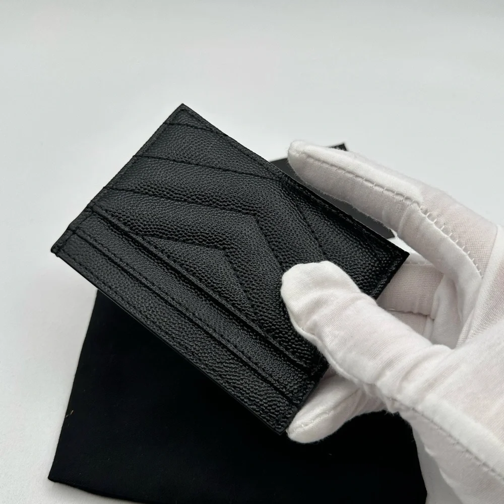 YSL Yves Saint Laurent Pebbled Leather Card Holder - Picture 4 of 9